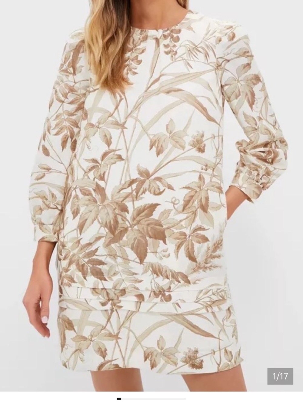 Tuckernuck x Studio McGee Ivory Shift Dress with Beige Floral Print